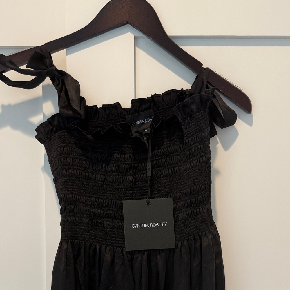 Cynthia Rowley Elegant Black Smocked Dress